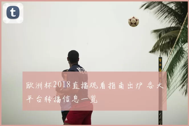 欧洲杯2018直播观看指南出炉 各大平台转播信息一览